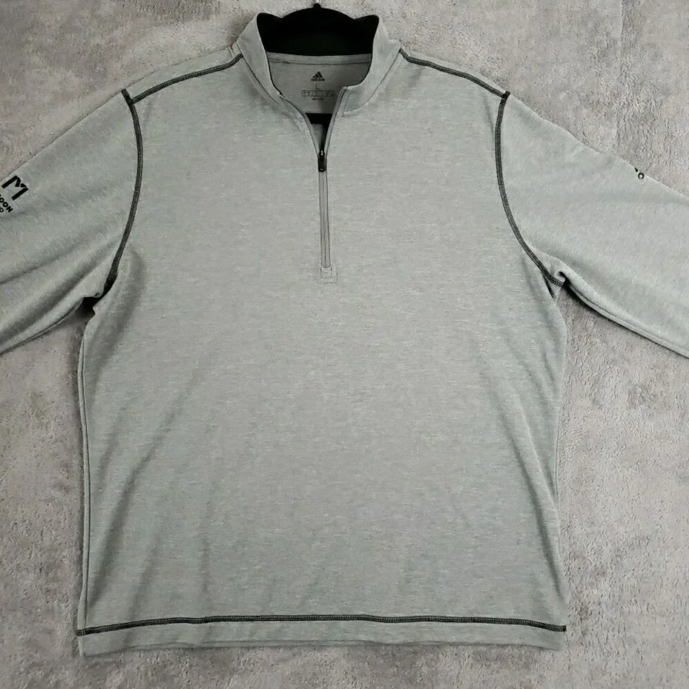Adidas Golf Pullover Shirt 1/4 ZIP Mens Size L Performance Polyester Gray